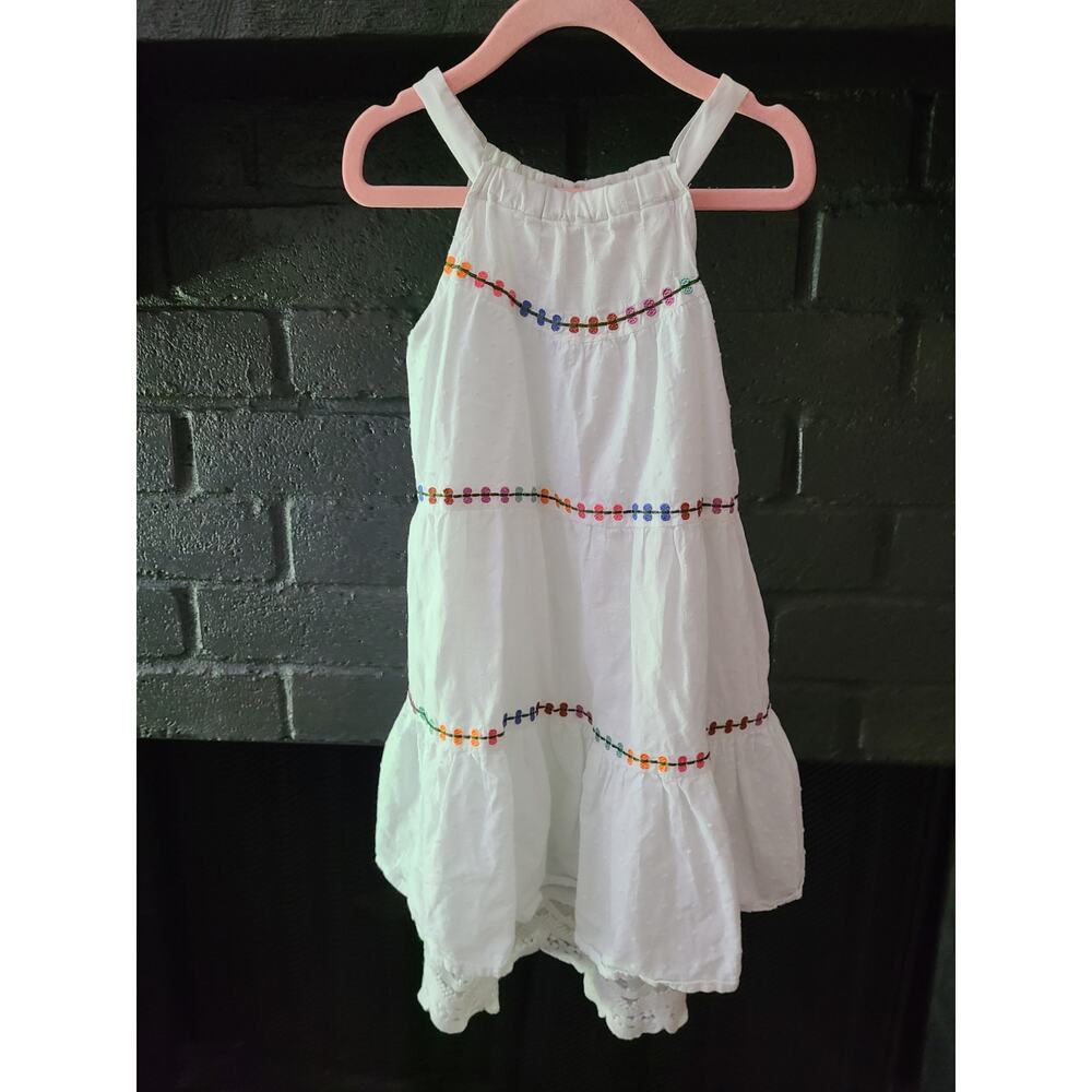 Matilda Jane Sleeveless White Start Fresh with Rainbow colors dress Size 4t